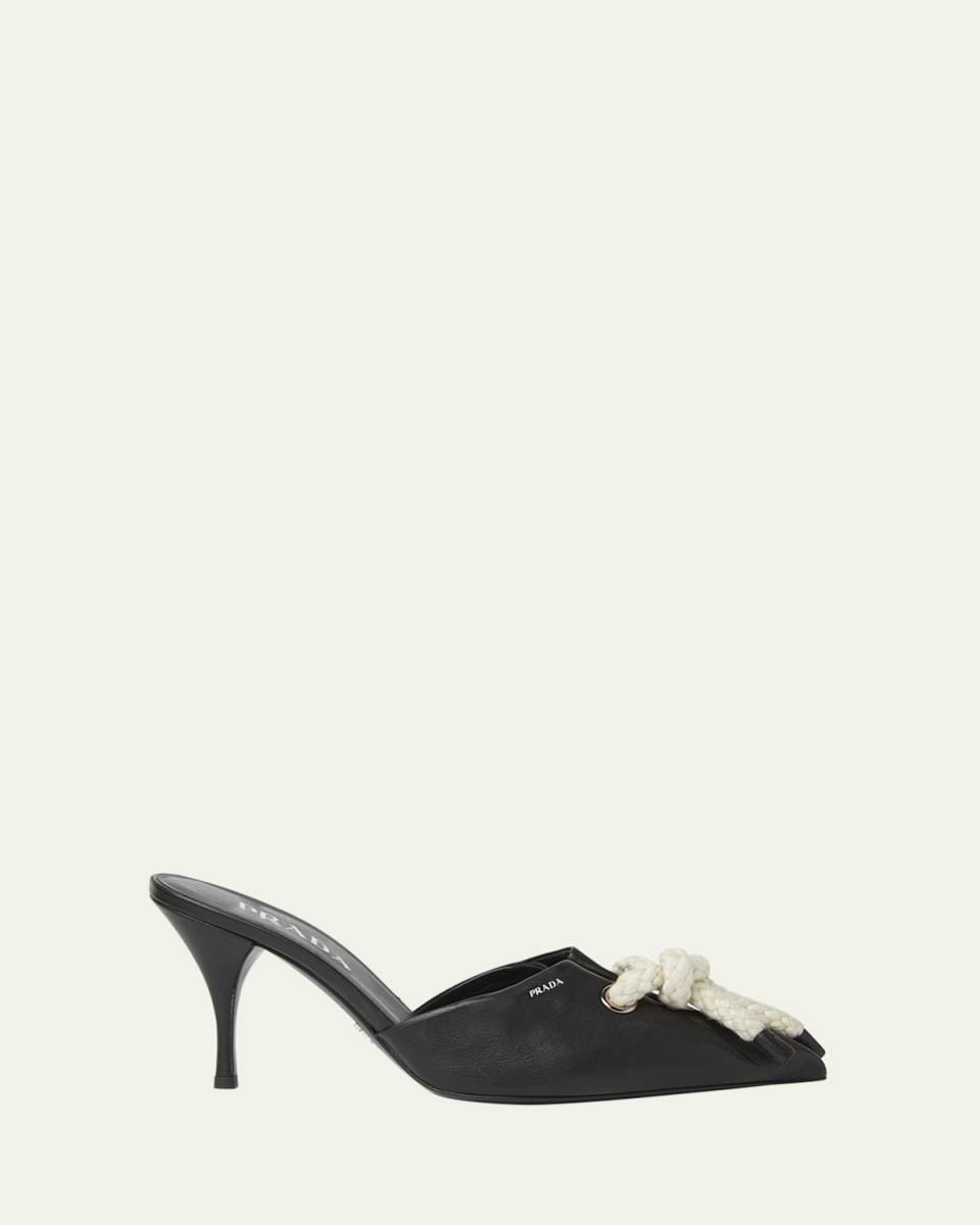 Knotted Rope Nappa Leather Mules